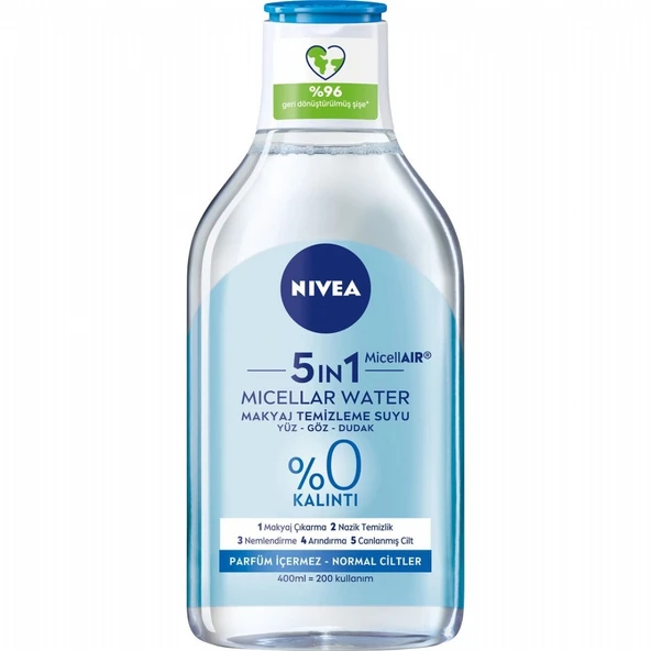 NIVEA Y MICELLAR 400ML TEMIZ.SUYU NORMAL CILT ürün görseli 1
