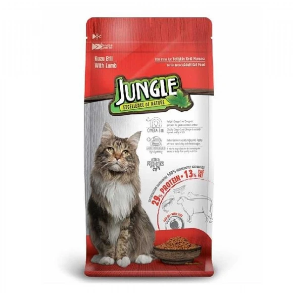 JUNGLE 1,5KG KUZU ETLI YETISKIN KEDI MAMASI ürün görseli 1