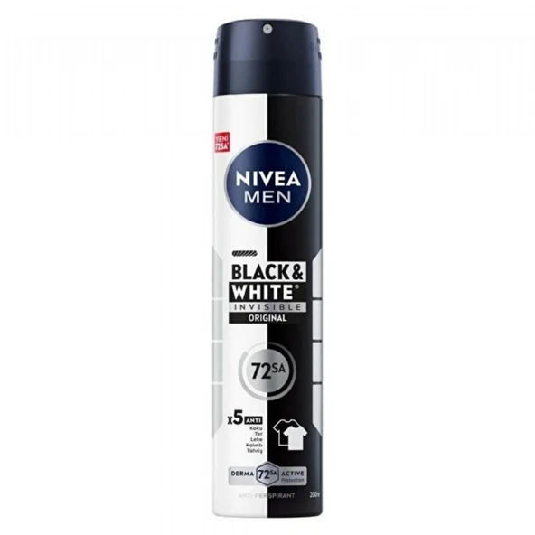 NIVEA DEO 200ML INV B&W ORGINAL  MEN ürün görseli 1