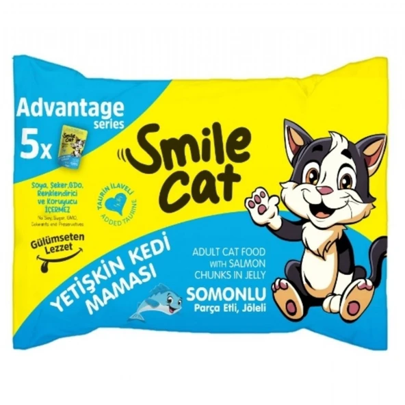 SMILE FLOWPACK 425GR YETISKIN KEDI SMONLU MAMA (5*85GR) ürün görseli 1
