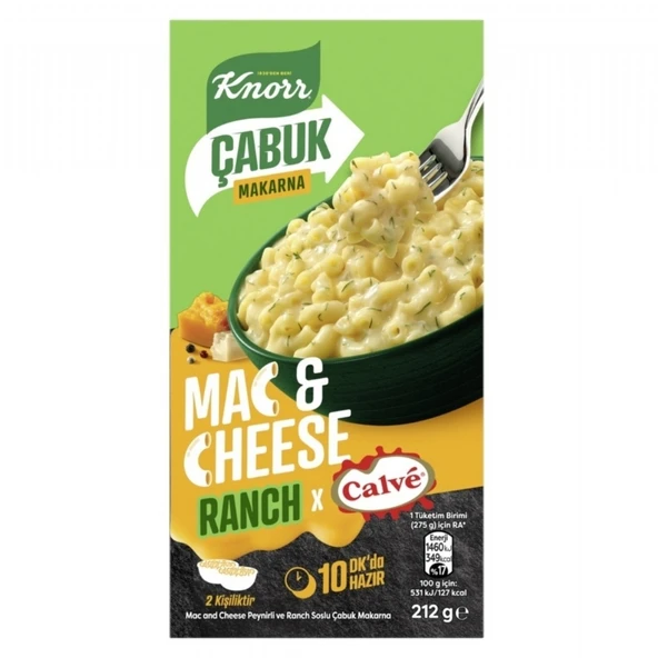 KNORR CABUK MAKARNA 212GR MAC&CHEESE RANCH 4715 ürün görseli 1
