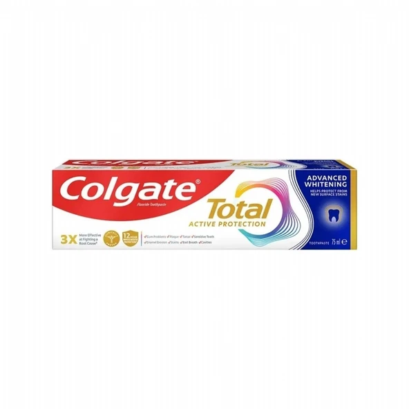 COLGATE TOTAL 75ML GELISMIS BEYAZLIK 2142 ürün görseli 1