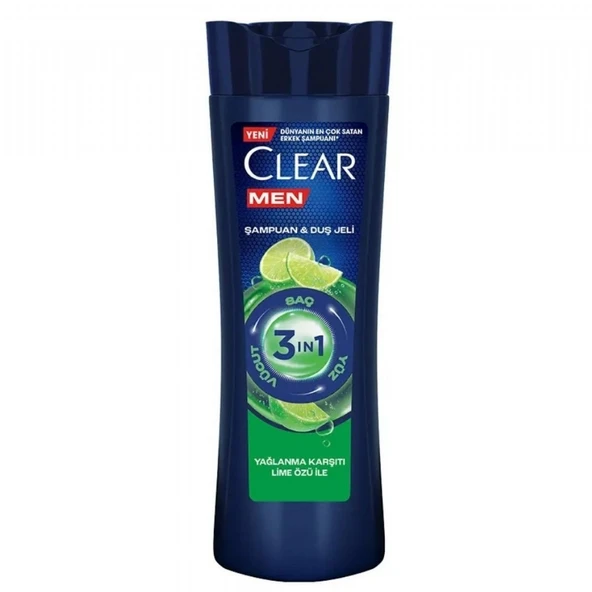 CLEAR  350ML MEN OIL CONTROL 3IN1 SAC YUZ VUCUT 2024 ürün görseli 1