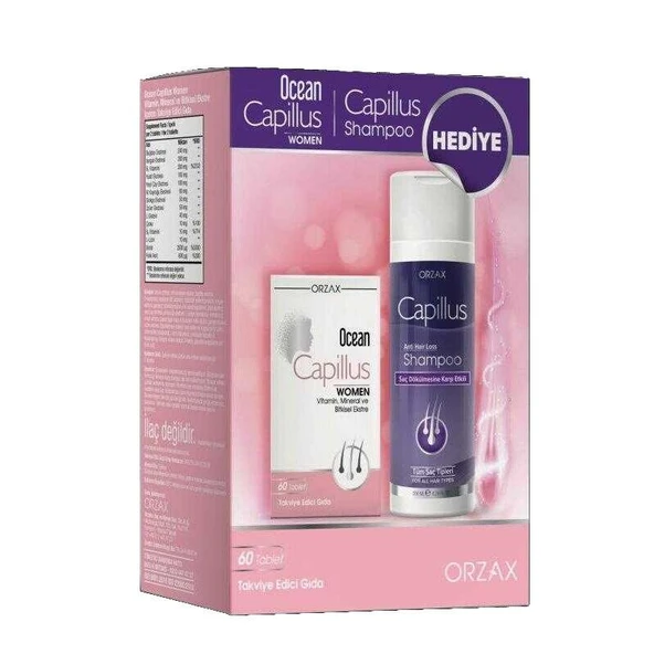 Orzax Ocean Capillus Women 60 Tablet Şampuan Hediyeli ürün görseli 1