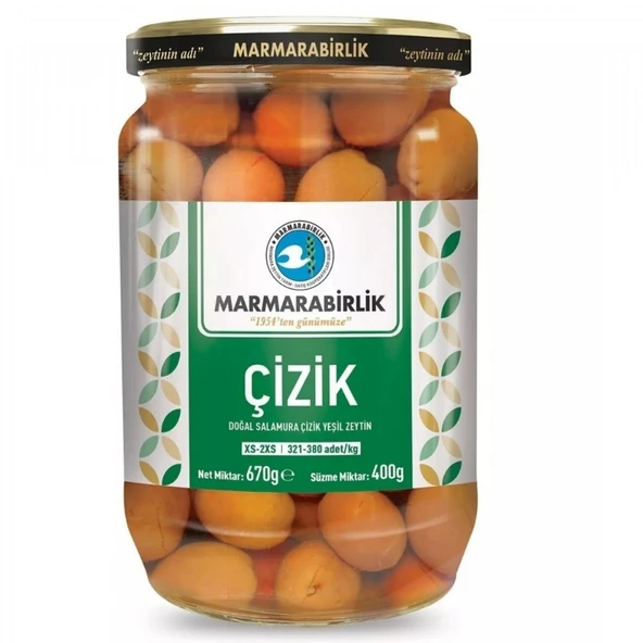 M.BIRLIK CIZIK YESIL ZEYTIN 400GR CAM XS-2XS (321-380) ürün görseli 1