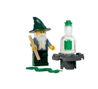 Lego Minifigür Wizard - Sand Blue with Dark Green Legs and Hat cas483a ürün görseli 1