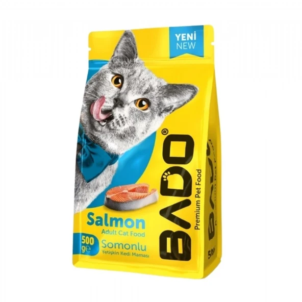 BADO 500GR KEDI MAMASI YETISKIN SOMONLU YENI ürün görseli 1