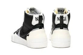 Nike Blazer Mid x Sacai Black Wolf Grey - Resim 5