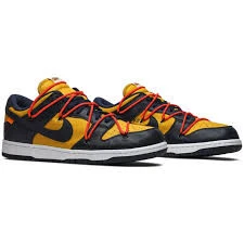 Nike Dunk Low Off-White University Gold Midnight Navy - Resim 7