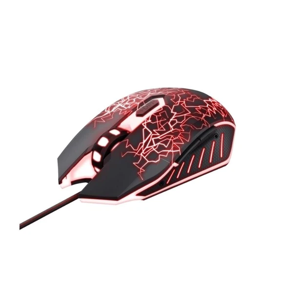 Trust 24752 Basic Gaming Mouse + Mousepad, RGB, Siyah - Resim 4
