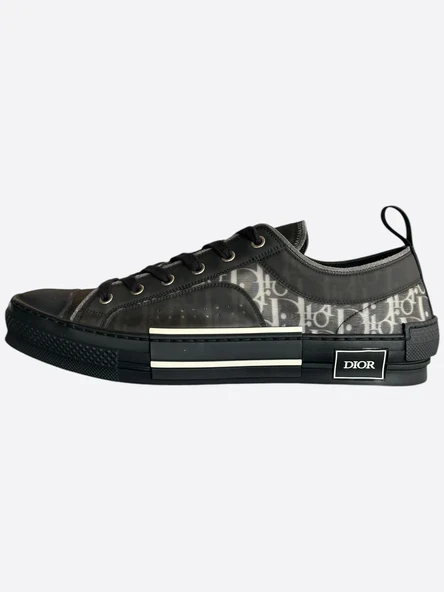 Black & White Oblique B23 Low Top Sneakers - Resim 2