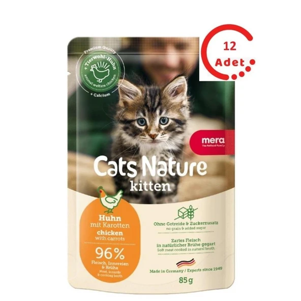 Mera Cats Nature Kitten Yavru Kedi Yaş Maması 85 Gr x 12 Adet ürün görseli 1
