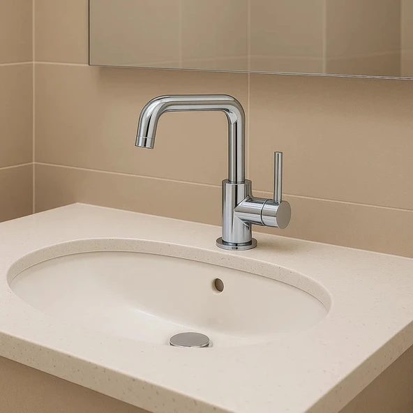 Lavabo Bataryası 7 yıl Garantili Çift Su Girişli 360 Derece Dönen Boru ürün görseli 1