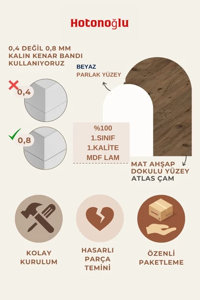 Çamaşır Makinası Dolabı MDF ÇAM DESEN - Resim 3
