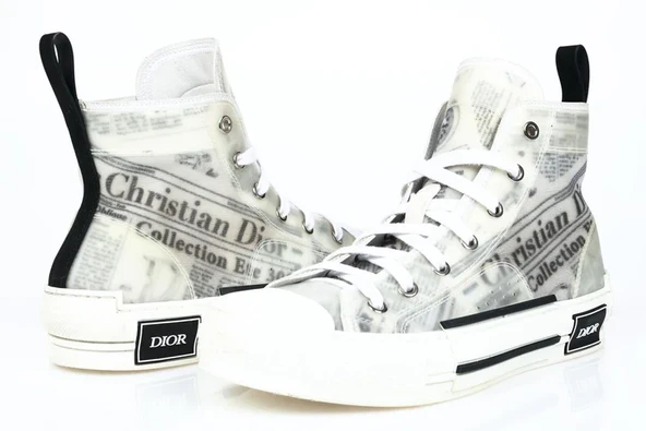 Dior 288689 B23 High Top Daniel Arsham Newspaper size 38 - Resim 3