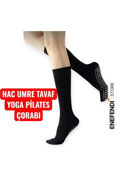 Kaydırmaz Taban Unisex Siyah Yoga, Pilates Ve Tavaf Çorabı | Konforlu Spor Dizaltı Soket Çorap 36-40 ürün görseli 1