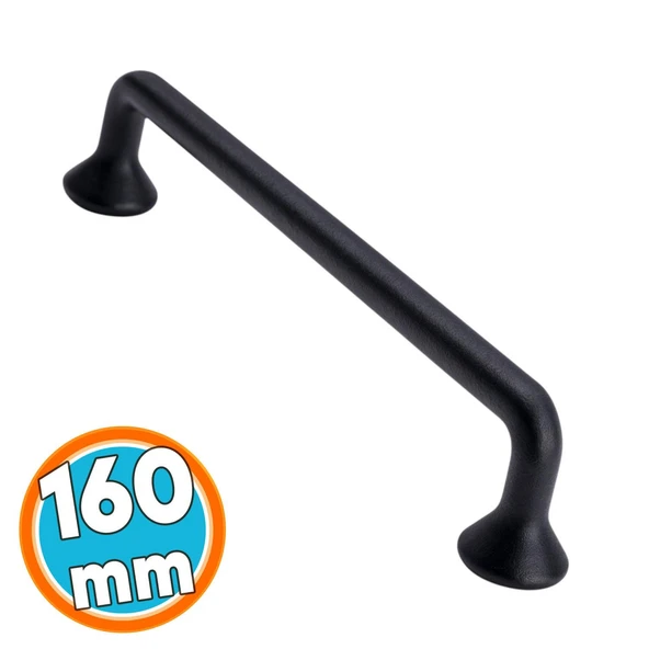 Mutfak Dolabı Kulbu Kulpu Mobilya Çekmece Dolap Kulpları Mat Siyah Metal Kulp 160 mm 16 cm ürün görseli 1