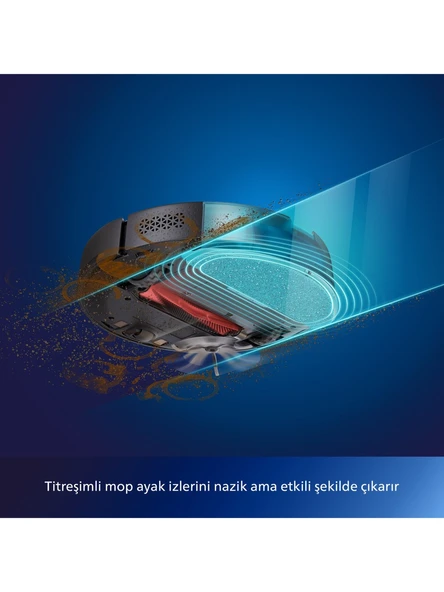 Philips HomeRun 7000 Serisi Aqua XU7000/01 Siyah Gold Akıllı Robot Süpürge ürün görseli 1