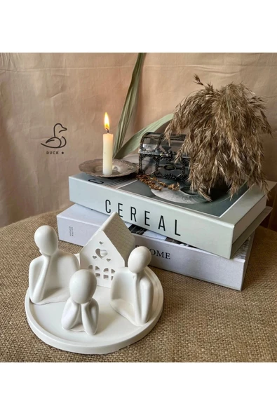 Üçlü Aile Minik Ev Dekoratif Set - Resim 2