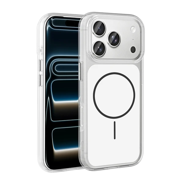 iPhone 17 Pro Kılıf Metal Buton Tasarımlı İkonik Sert Silikon Kapak ürün görseli 1