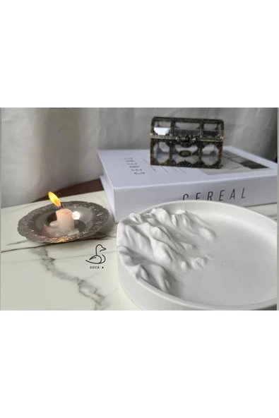 Dağ Görünümlü 3D Taş Tozu Dekoratif Tabak - Resim 4