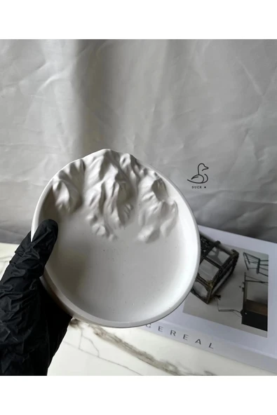 Dağ Görünümlü 3D Taş Tozu Dekoratif Tabak - Resim 3