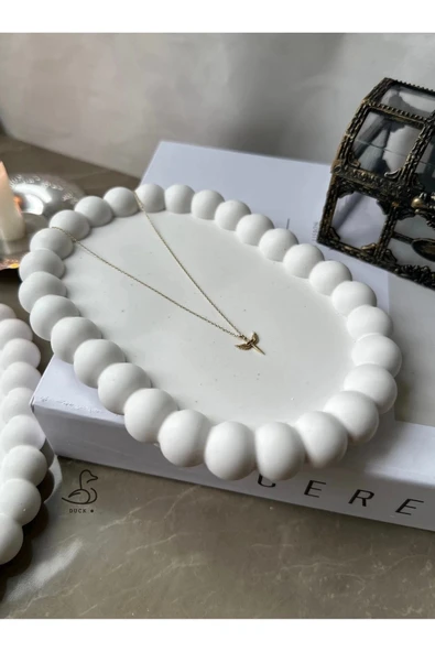 Bubble Oval Taş Tozu Dekoratif Tabak ürün görseli 1