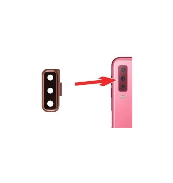 Samsung A750 A7 2018 Kamera Camı Lens Çerçeveli - Pembe ürün görseli 1