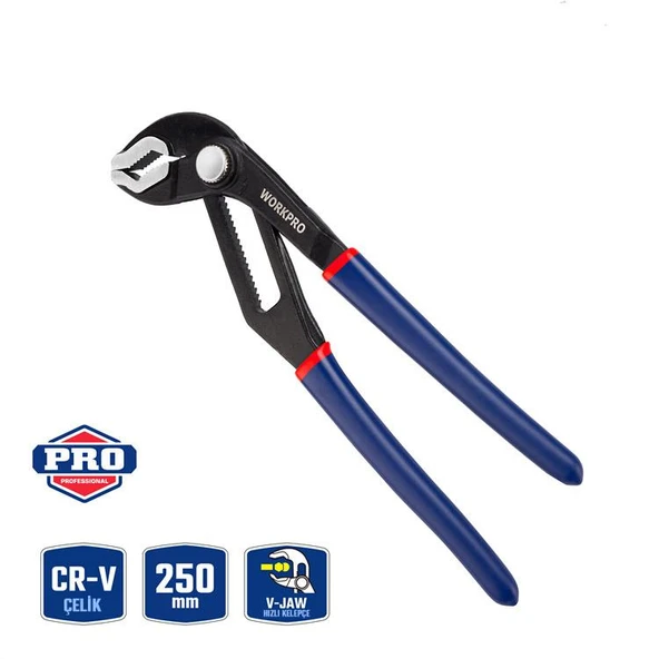 WORKPRO WP231087 250MM CR-V Profesyonel Ayarlı Düğmeli Fort Pense ürün görseli 1
