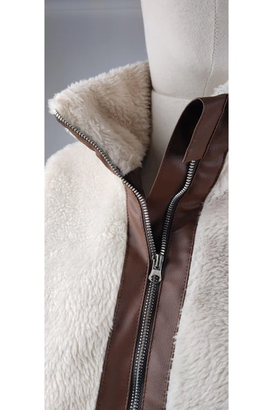 DERİLİ GARNİLİ PELUŞ MONT - Resim 8