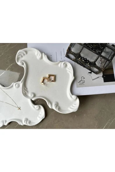 Dantel Desenli Taş Tozu Dekoratif Tabak ürün görseli 1