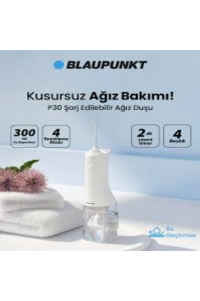 Blaupunkt P30 Şarj Edilebilir Ağız Duşu Beyaz ürün görseli 1