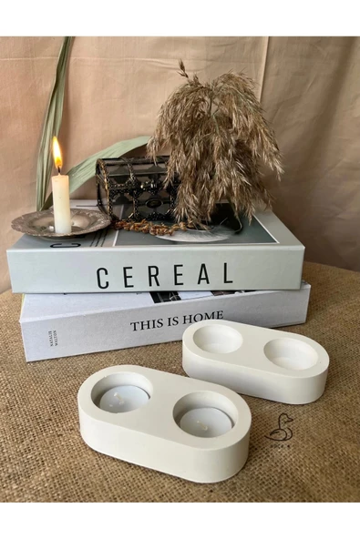 Dairesel Tealight Mumluk/Şamdanlık 2’li 14-7 CM - Resim 2