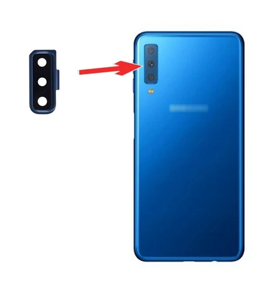 Samsung A750 A7 2018 Kamera Camı Lens Çerçeveli - Mavi ürün görseli 1