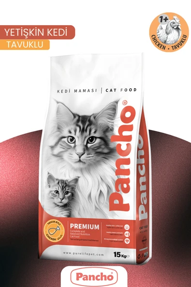 PANCHO TAVUK ETLİ YETİŞKİN KEDİ MAMASI 15KG ürün görseli 1