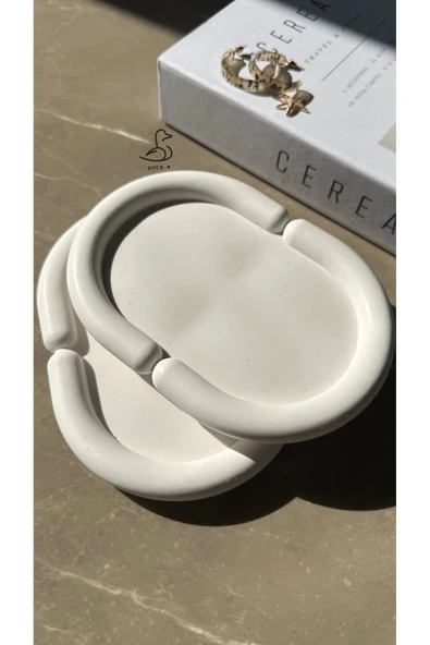 Bulut Görünümlü Oval Dekoratif Tabak 2’li - Resim 3