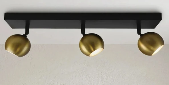 Rsylight Retro Eskitme Led 3 Lİ spot Tavan Plofyoner  Aplik 180 Derece Hareketli Beyaz Ampullü ürün görseli 1
