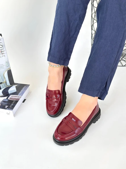 Narli Bordo Rugan Oxford Ayakkabı ürün görseli 1