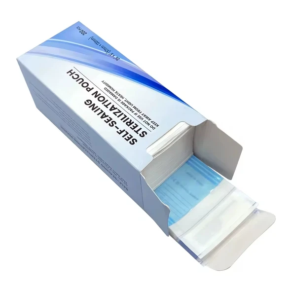200lü Mini Alet Sterilizasyon Zarfı - İndikatörlü Sterilizasyon Paketi 57x130mm ürün görseli 1