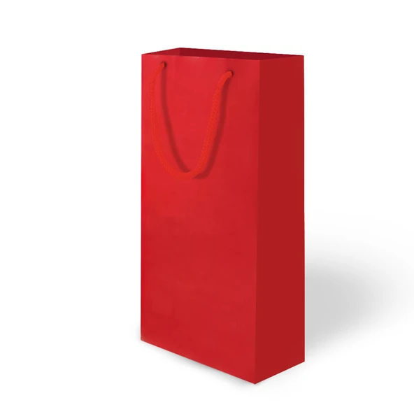 Kırmızı Karton Çanta 12x35 Pakette 24 Adet. Alkollü Şişeye Uygun ürün görseli 1