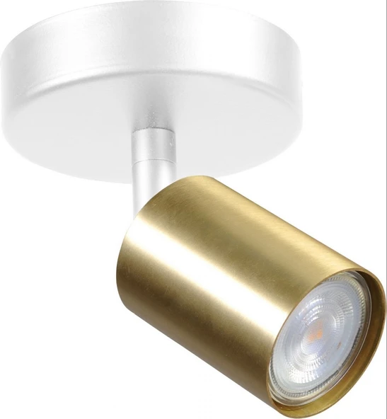 Rsylight Retro Beyaz Eskitme Led spot Tavan Plofyoner  Aplik180 Derece Hareketli Beyaz Ampullü ürün görseli 1