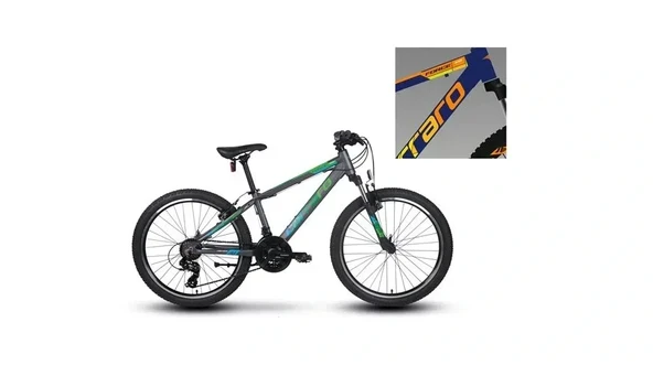 CARRARO FORCE 400 ERKEK DAĞ BİSİKLETİ 325H V 24 JANT 21 VİTES MAT PETROL KIRMIZI TURUNCU ürün görseli 1