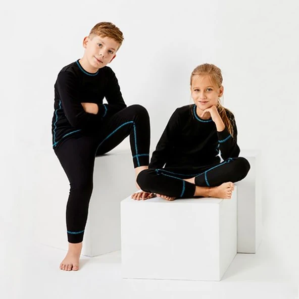 Thermoform Ribana Unisex Çocuk Termal İçlik Set Siyah ürün görseli 1