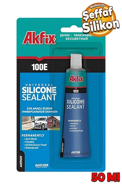 Akfix 100e Genel Amaçlı Sızdırmaz Silikon Tüp Şeffaf 50 Ml ürün görseli 1
