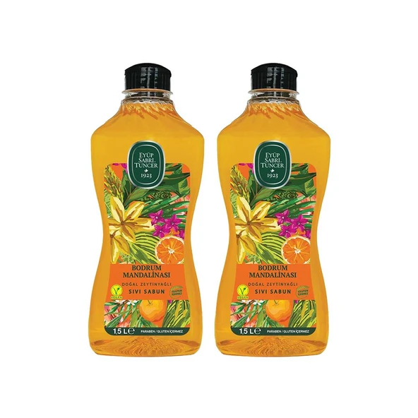 EST Bodrum Mandalinası Doğal Zeytinyağlı Sıvı Sabun 1500ML x 2 ürün görseli 1