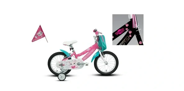 CARRARO MOGGY KIZ ÇOCUK BİSİKLETİ 250H V 20 JANT SİYAH ALTIN PEMBE ürün görseli 1