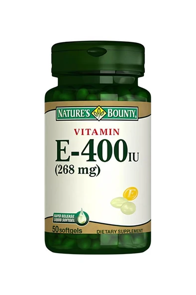 Natures Bounty Vitamin E-400 IU 50 Softgel ürün görseli 1