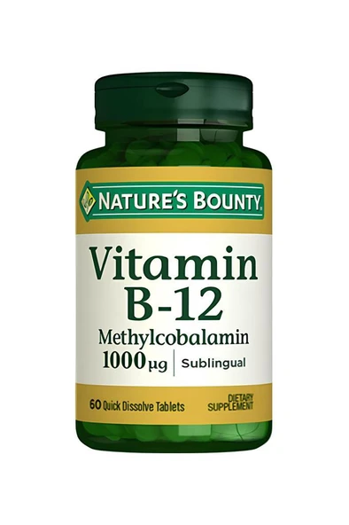 Natures Bounty Vitamin B12 1000 mcg 60 Dilaltı Tableti ürün görseli 1