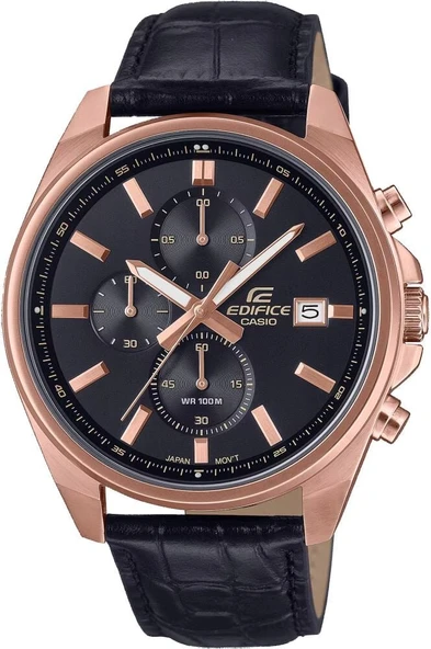 Casio EFV-610ECL-1AUDF Edifice Quartz Deri Siyah 10 ATM 44 mm Erkek Kol Saati ürün görseli 1