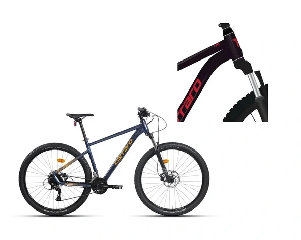 CARRARO CRX 924 ERKEK DAĞ BİSİKLETİ 440H HD 29 JANT 24 VİTES KARANLIK MOR KIRMIZI ürün görseli 1
